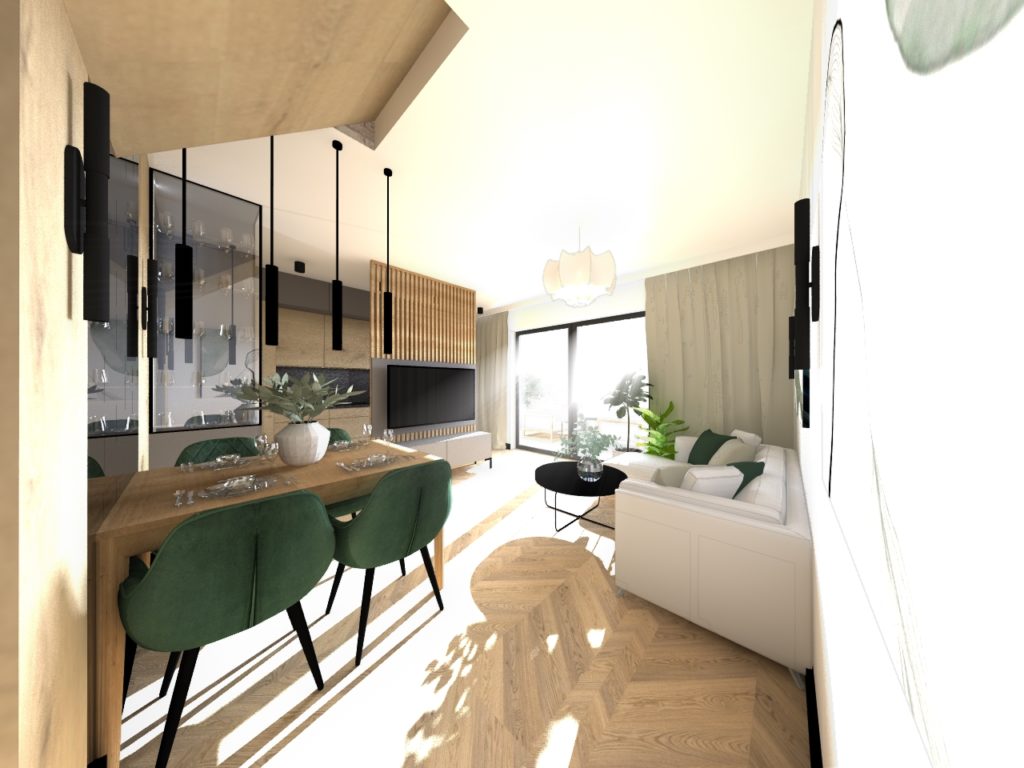 Nowoczesne mieszkanie z zielonym akcentem 03-makarchitekci-projekt-salon